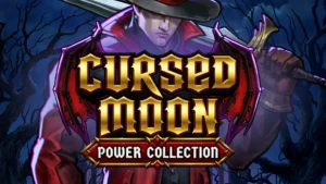 Tampilan visual slot Cursed Moon Power Collection dengan tema pemburu monster gotik