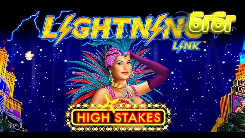 Tampilan visual slot Lightning Link High Stakes dengan nuansa Las Vegas