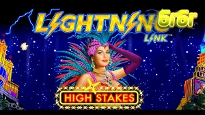 Tampilan visual slot Lightning Link High Stakes dengan nuansa Las Vegas
